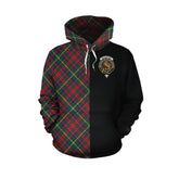 MacKintosh Hunting Modern Tartan Hoodie Half of Me - Cross Style